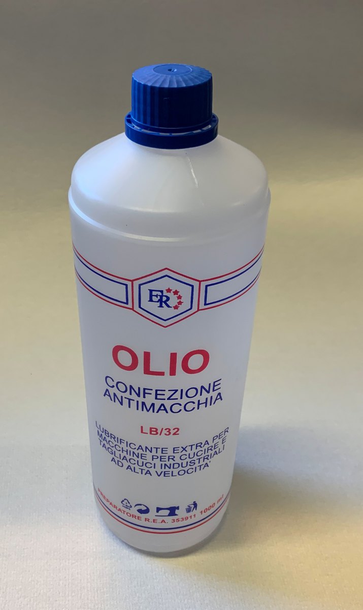 OLIO BOTTIGLIA DA LT.1, PER MACCHINE PER CUCIRE A LUBRIFICAZIONE FORZATA,  ANTIMACCHIA