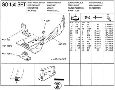 Rimoldi & CF - BORDATORE DOPPIO PASSAGGIO MEDIO ART. GO150 SET