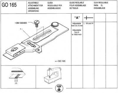 Rimoldi & CF - GUIDA REGOLABILE DA mm.0 A mm.15 PER ASSEMBLAGGIO ART.GO165