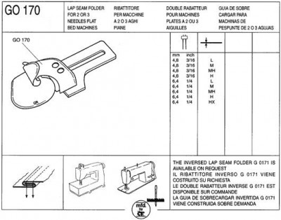 Rimoldi & CF - RIBATTITORE PER MACCHINE A 2/3 AGHI PIANE ART.GO170