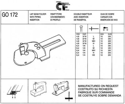 Rimoldi & CF - RIBATTITORE PER MACCHINE PIANE CON INSERIMENTO DI PROFILO ART. GO172