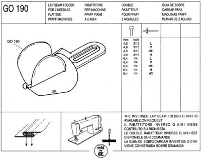 Rimoldi & CF - RIBATTITORE PER MACCHINE PFAFF 2 AGHI PIANE ART.GO190