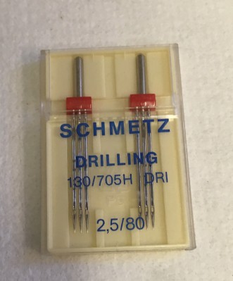 Schmetz - AGO TRIGEMINO (TRIPPLO) DISTANZA AGHI TOTALE mm.2,5 FINEZZA 80