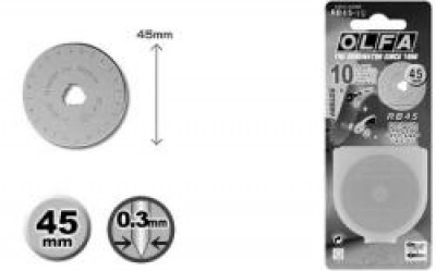 Olfa - LAME OLFA RB45-10 Diametro mm.45 CONFEZIONE DA 10 PEZZI PER OLFA RTY 2/G