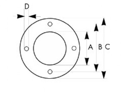 Del Giudice - GUARNIZIONE STIROVAP 4 FORI A=83 B=113 C=125 D=9