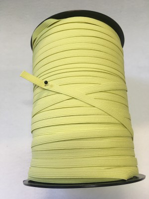  - ELASTICO GALLONE LARGHEZZA mm.8, COLORE GIALLO, GOMME 7, ROTOLI DA Mt.300